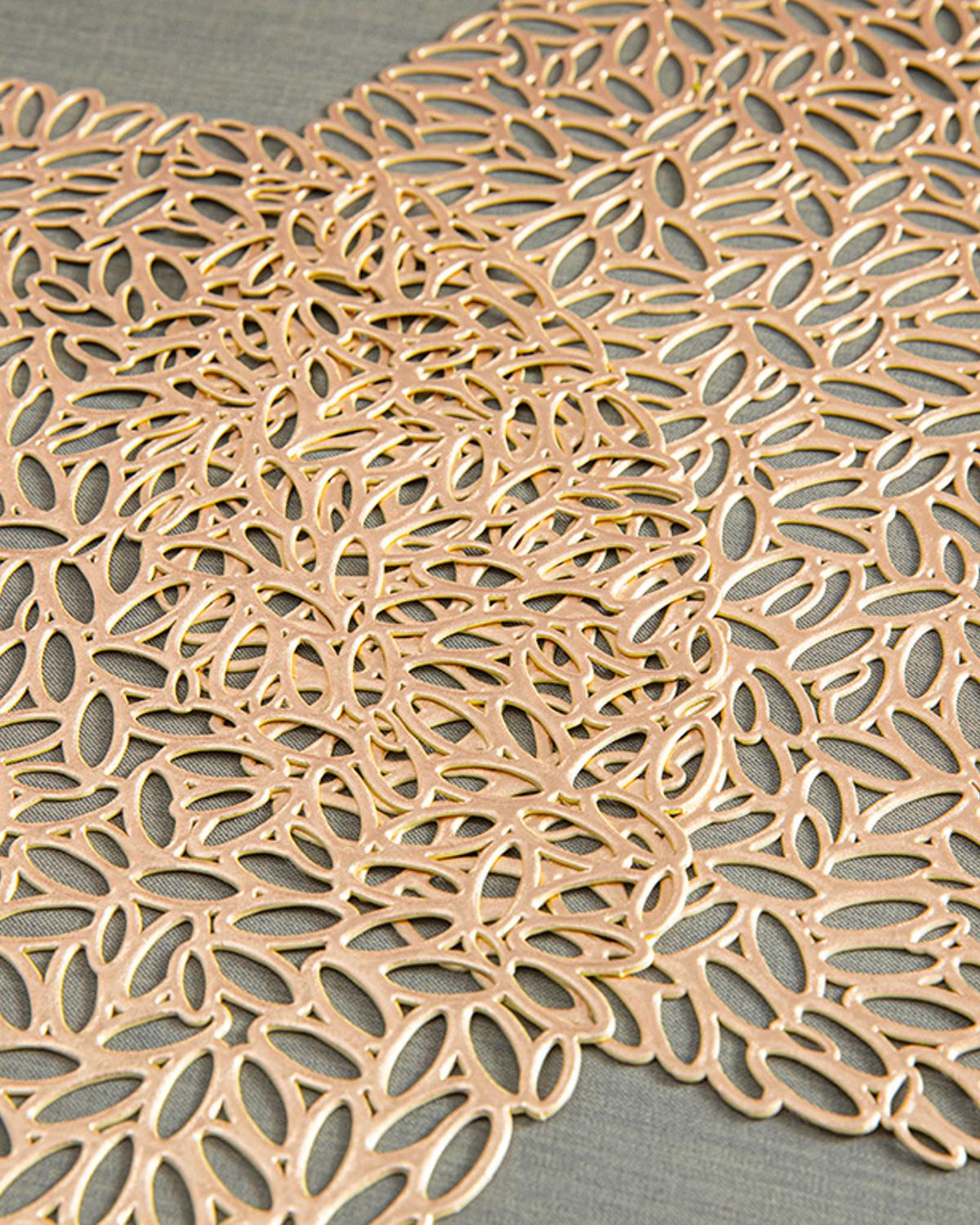 Pvc 2 pcs Kitchen Table Mat 38 cm Gold