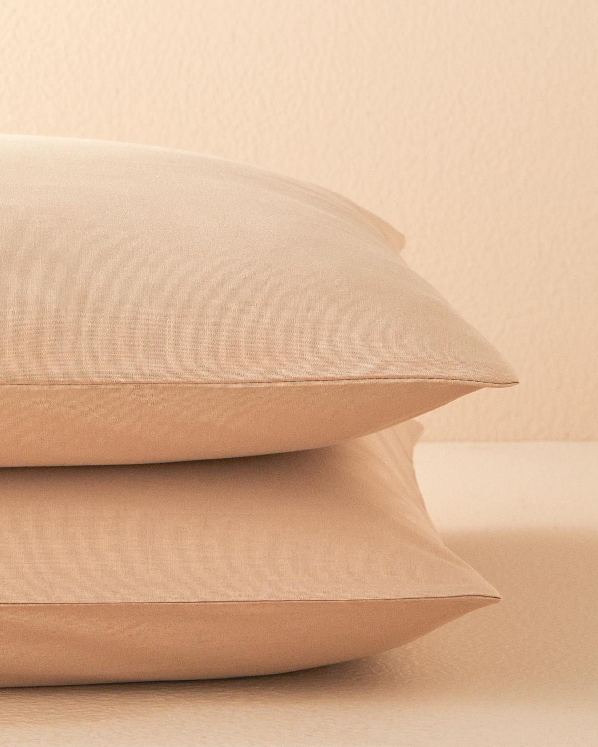 Прав Кълъфка За Възглавни 2Бр., Памучен, Пяна От Кафе, 50 X 70 Cm