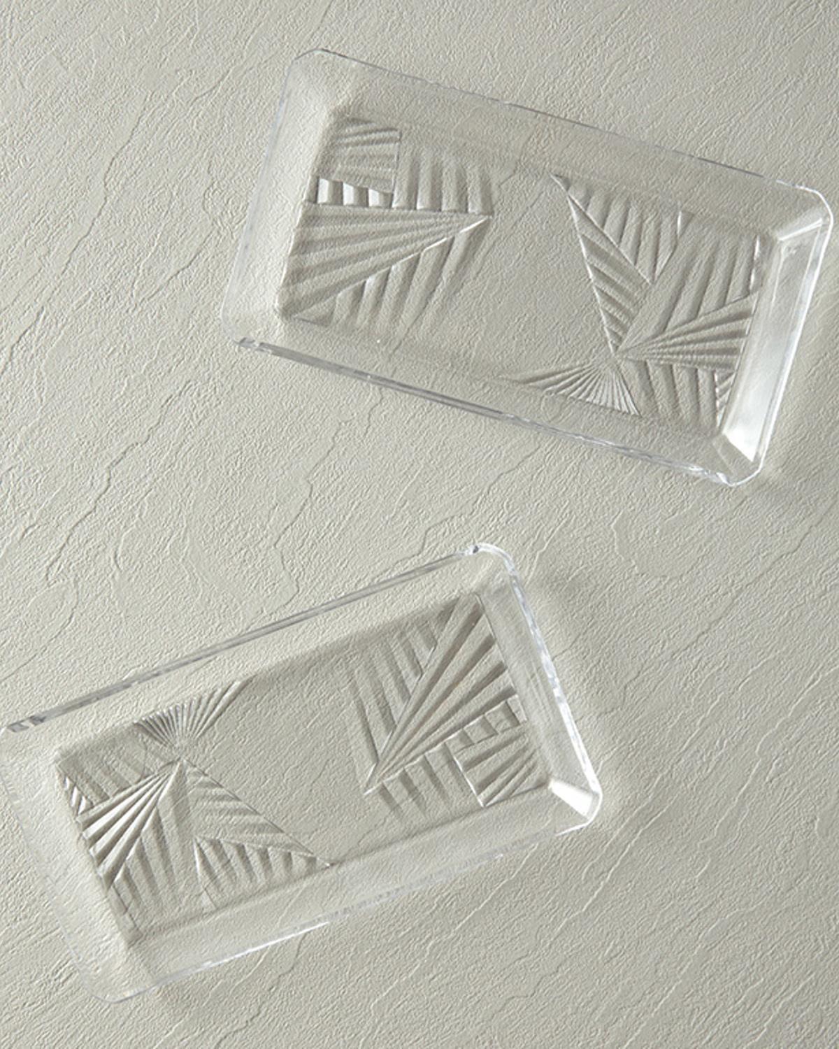 Плато 2 бр. Стъкло 21x12 см Прозрачен