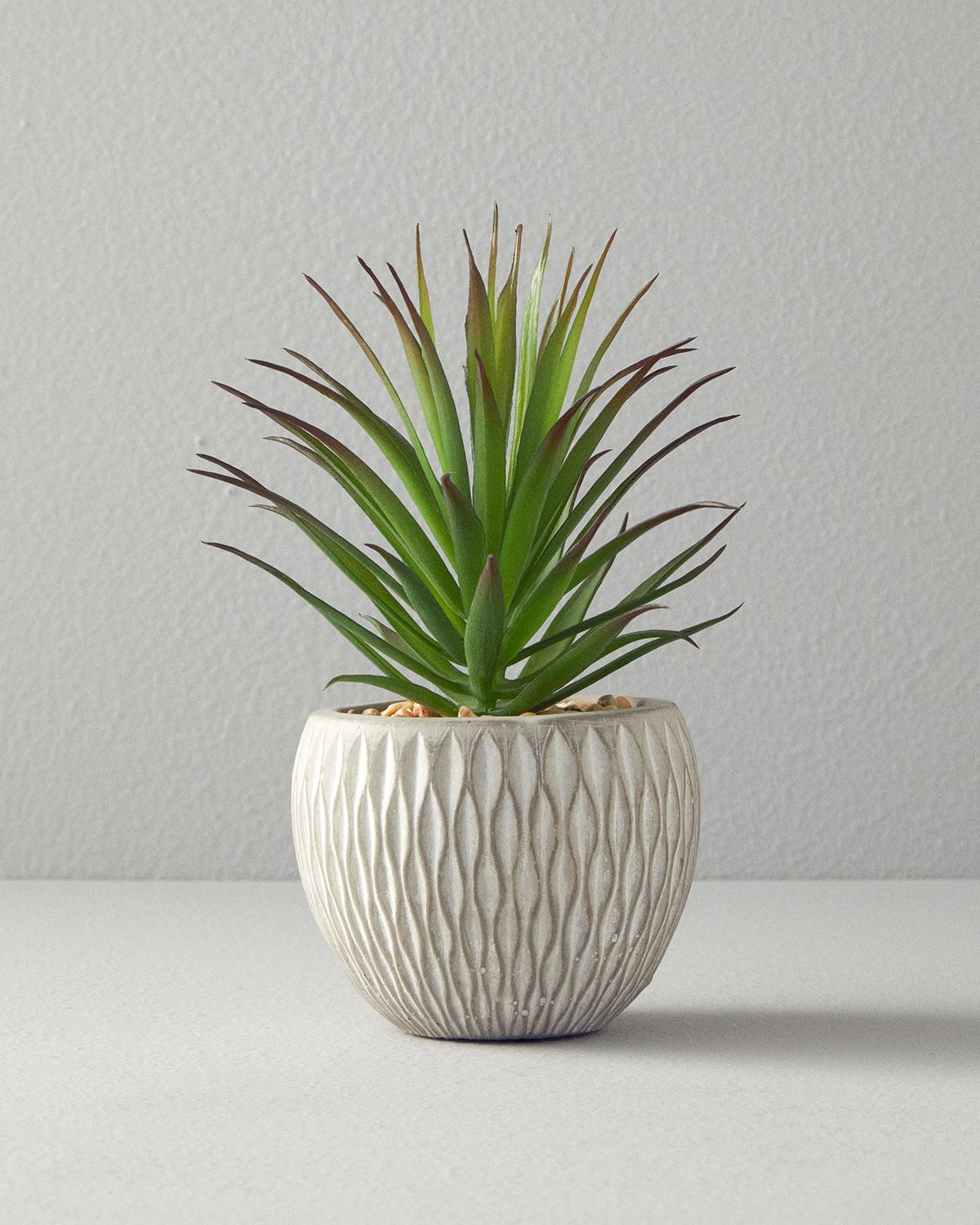 Изкуствено Цвете С Ваза 20 см Сив