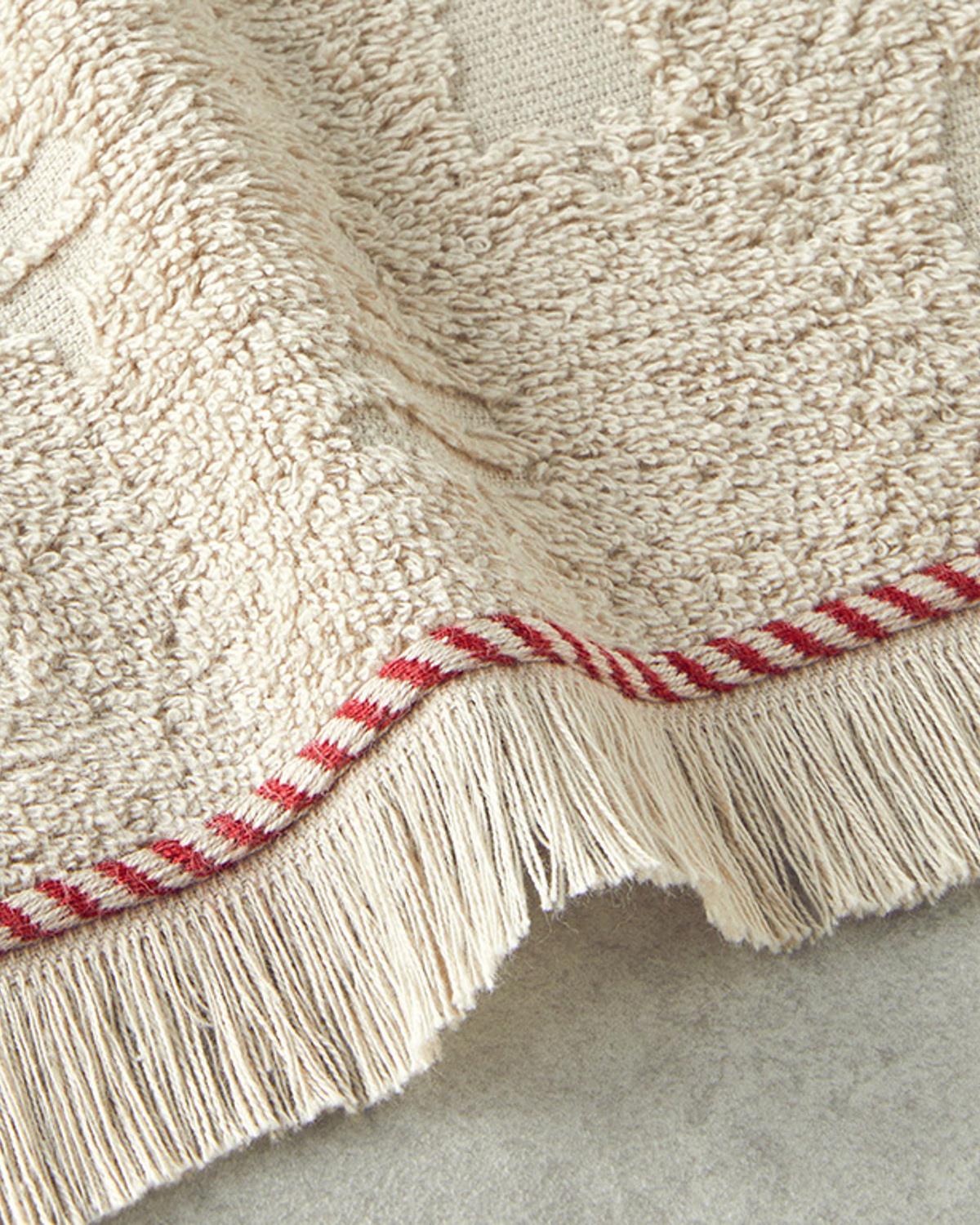 Кърпа За Лице Жакардов Памучен 50x80 см Бежов