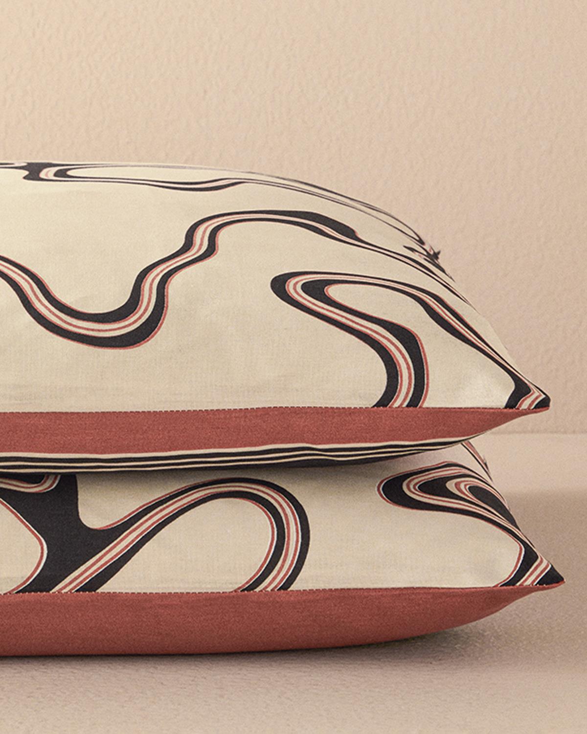 Abstract Art Калъфка За Възглавница 2 бр. Мек памук с дигитална щампа 50x70 см Бежов