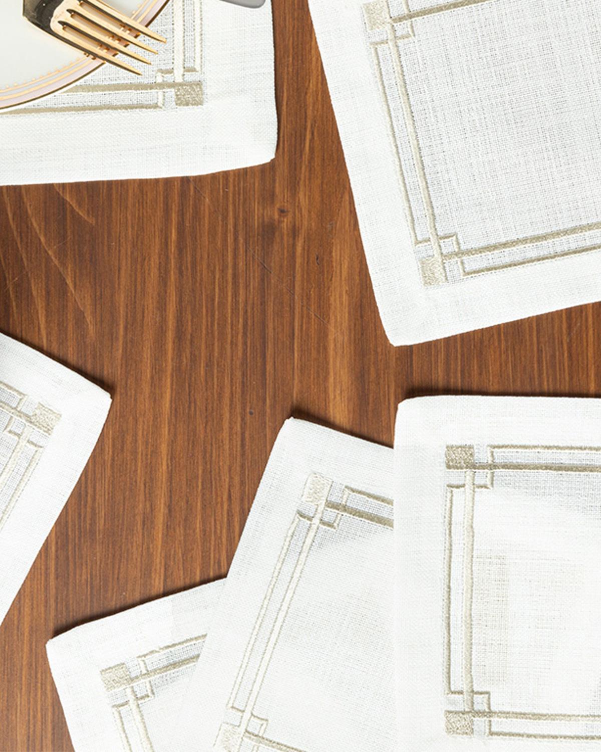 Agate Подложка За Чаша 6 бр. Полиестер 14x14 см Шампанско златен