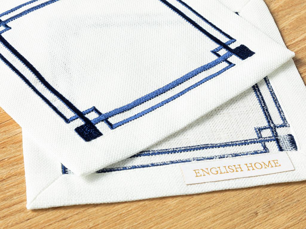 Agate Коктейлна Салфетка 6 Бр., Полиестер, Тъмно Синьо, 14 X 14 Cm