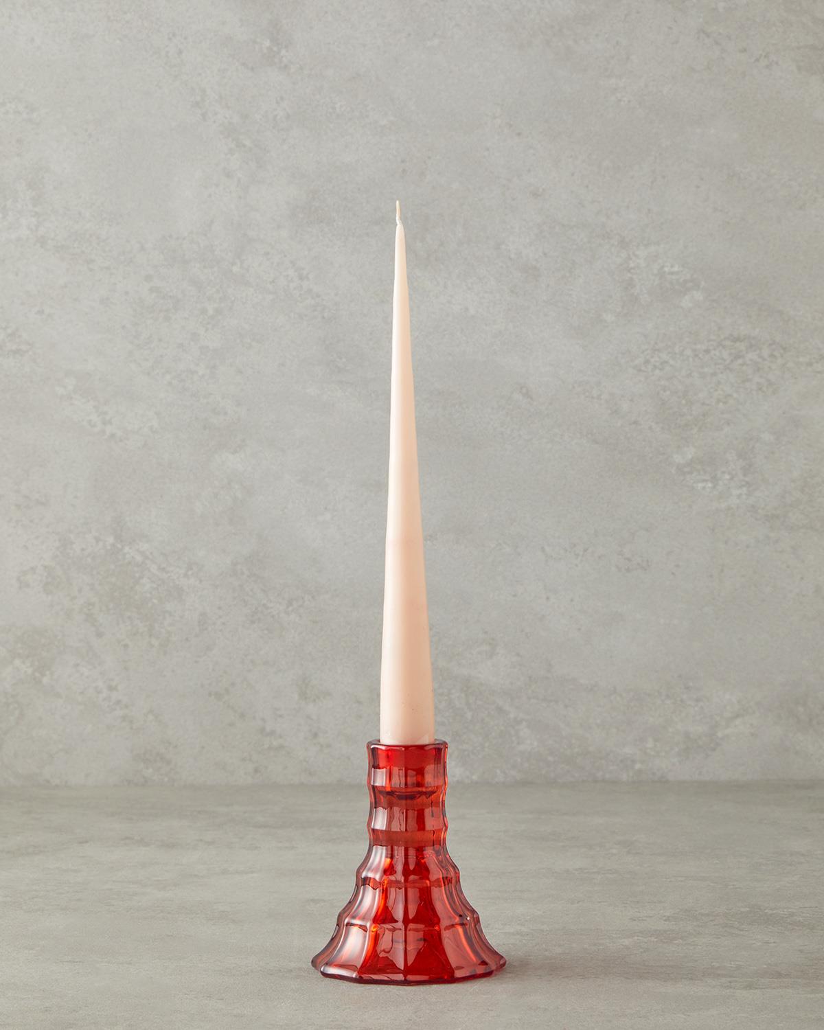 Alba Свещник Стъкло 10 см. Червен