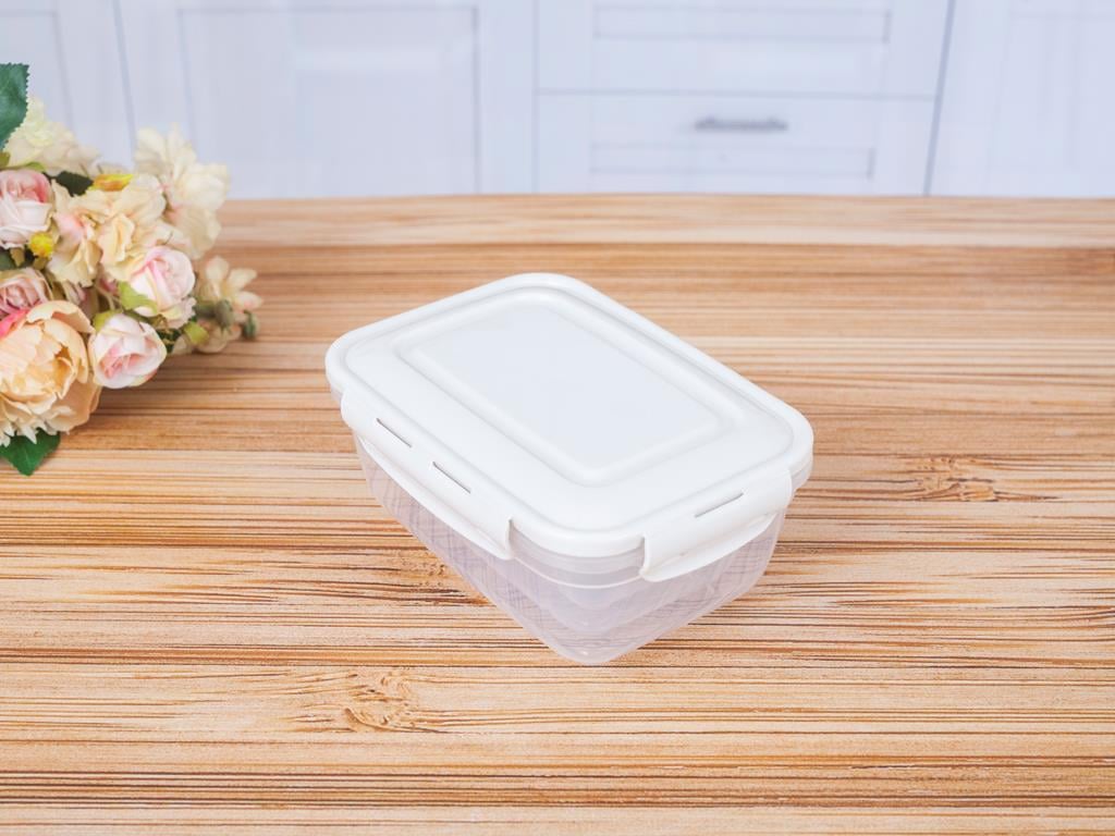 Alessandra КУТИЯ ЗА СЪХРАНЕНИЕ 3 бр. Пластмасов 0,4 - 0,8 - 1,4 L Beige