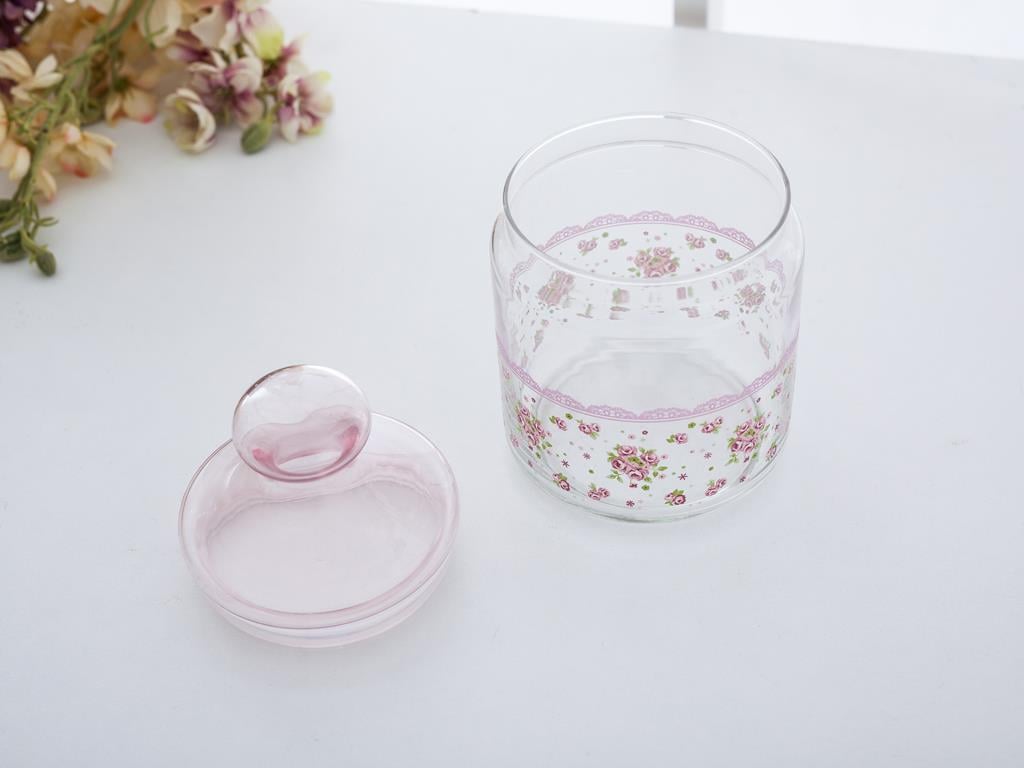 Alıcıa БУРКАН Стъклено с капак средно Cam 750 ml Pink