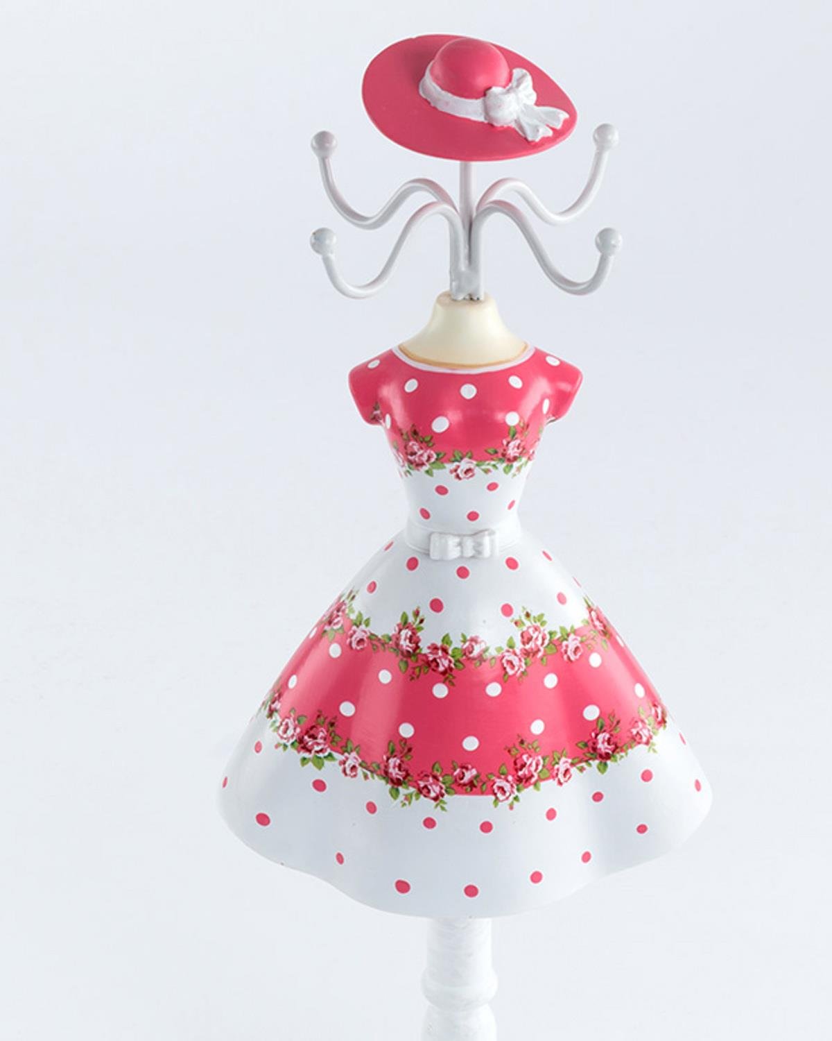 Allure Rosa Стойка За Бижута Полирезин 12x8,5x32,2 cm Червен - Бял