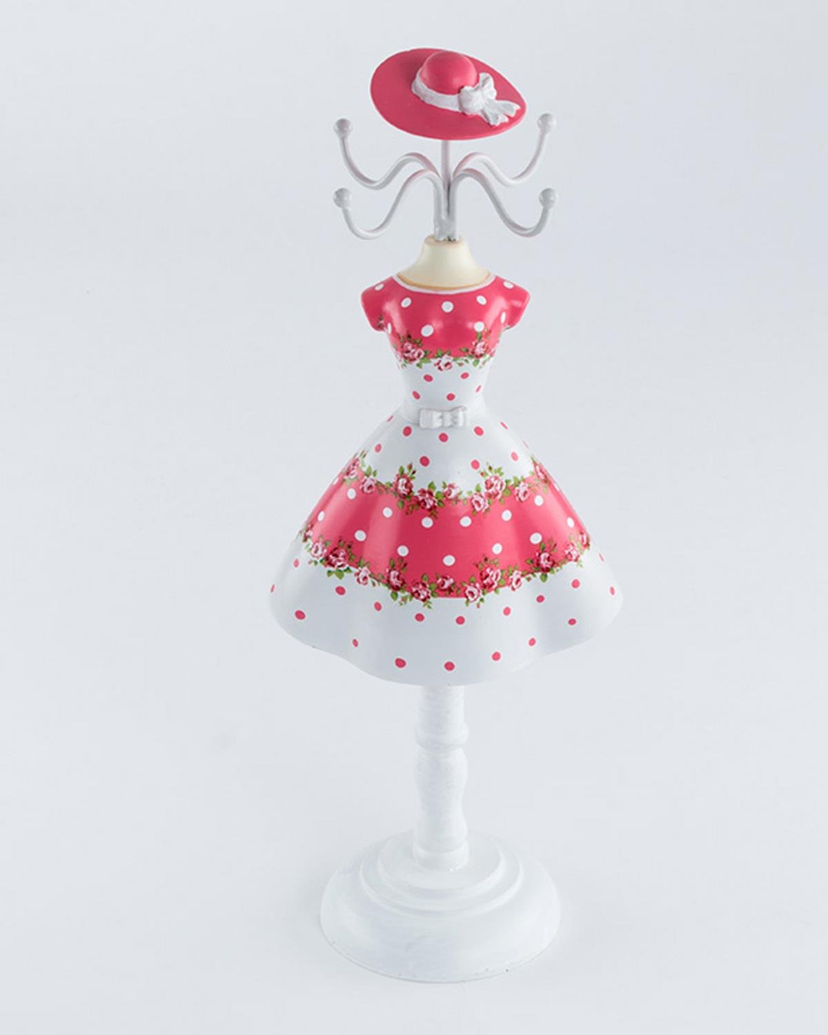 Allure Rosa Стойка За Бижута Полирезин 12x8,5x32,2 cm Червен - Бял