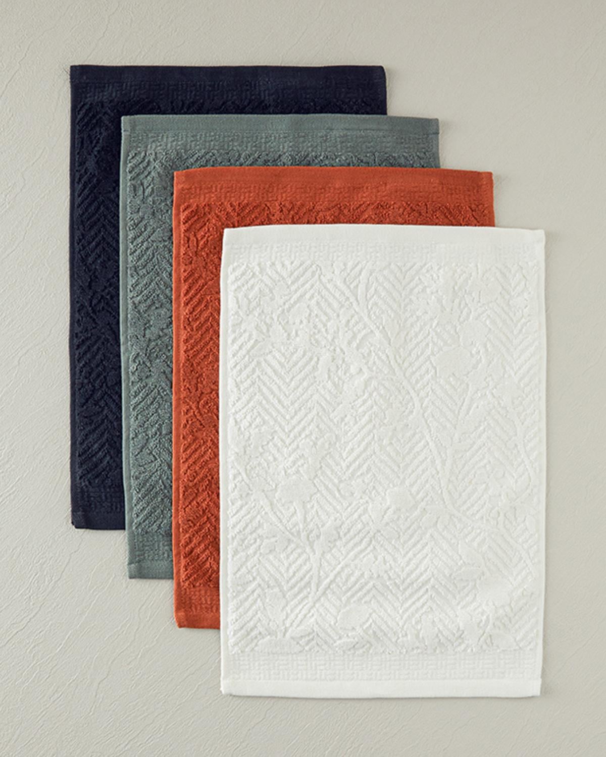 Alyssa Cottony With Jacquard Hand Towel 30x45 cm Brick Red