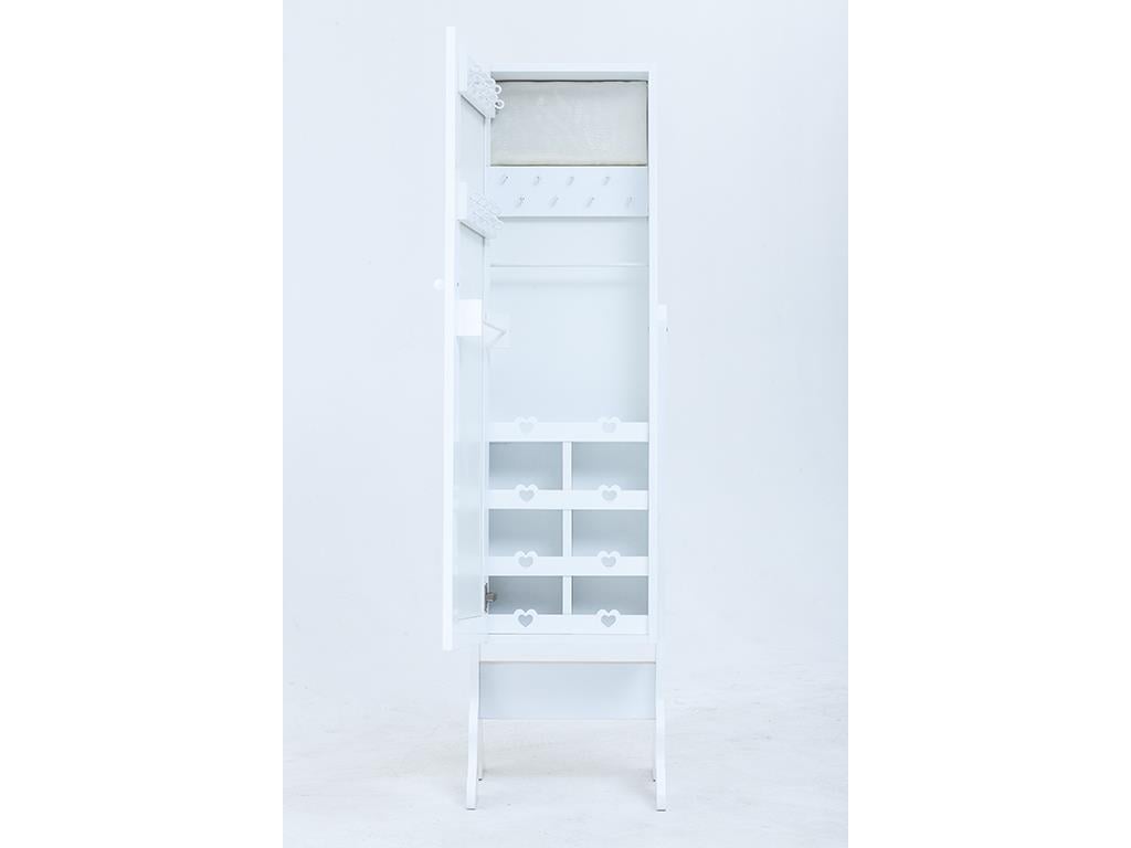 Amanda With Mirror Jewellery Cabinet White