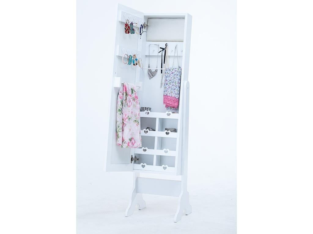 Amanda With Mirror Jewellery Cabinet White