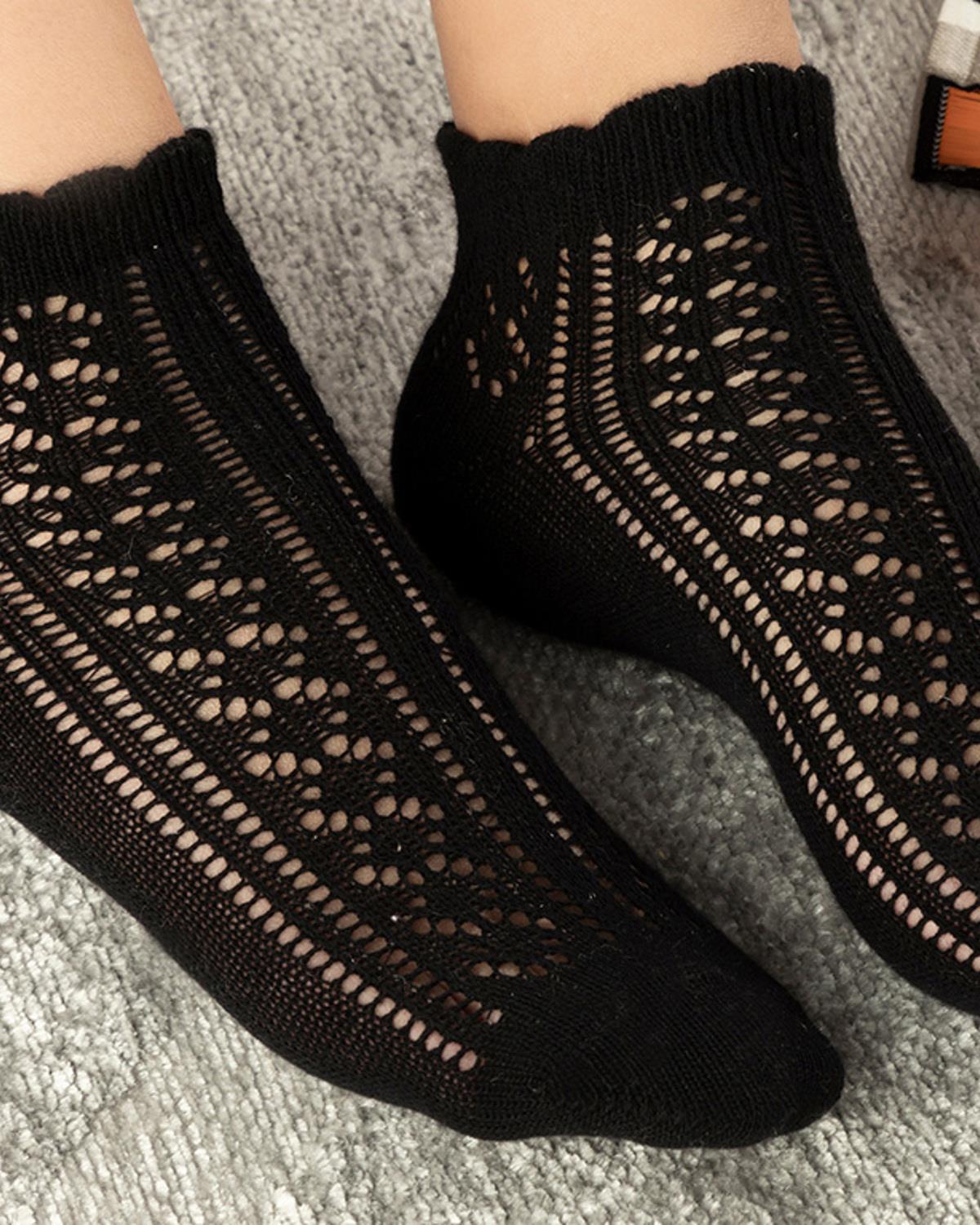 Amber Къси Чорапи Дамски 1 бр. Памук 36-40 Черен