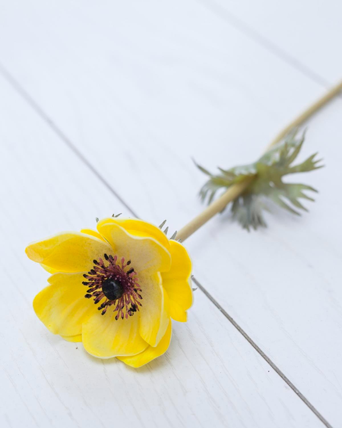 Anemon Изкуствено Цвете 43 см Жълт