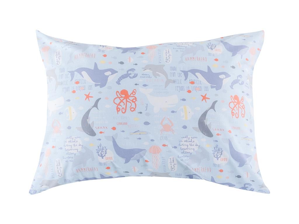 Animals Cotton 2 pcs Kids Pillow Case 50x70 cm Blue