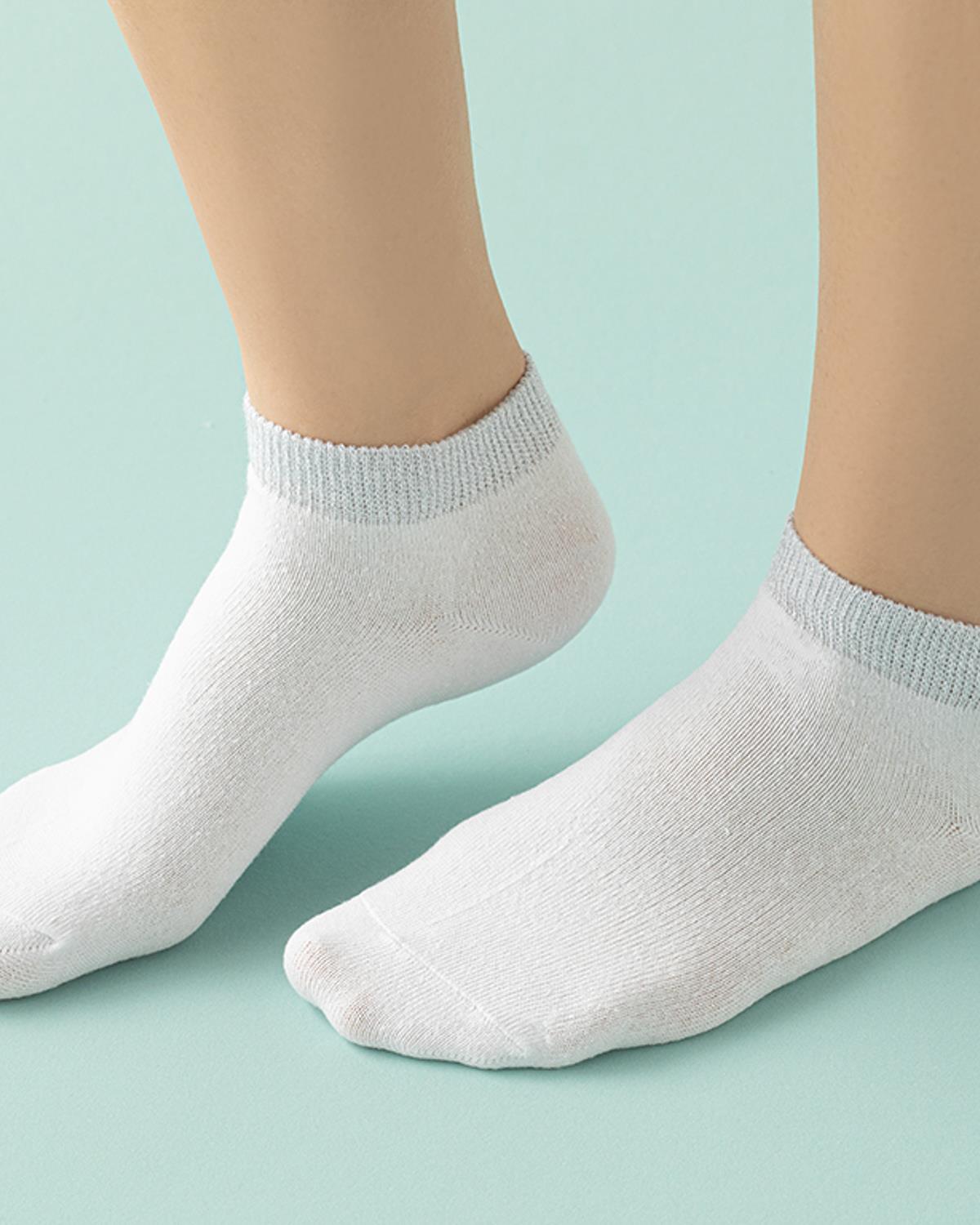 Anna Чорапи Дамски 2 Бр., Памучен Полиестер, Сиво-Бяло, 36-40