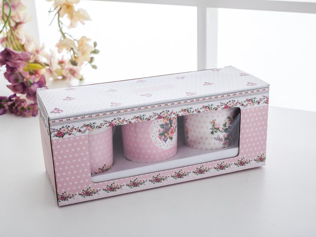 Anna Чаша 3 бр. New Bone China 260 ml Pink