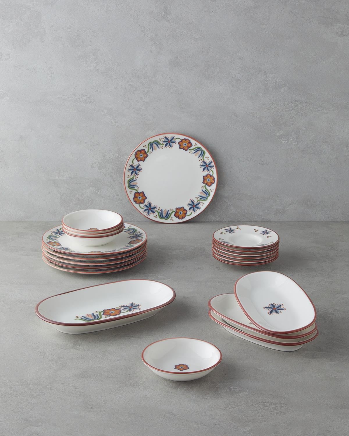 Сервиз За Закуска Порцелан 20 части за 6 души. Шарен