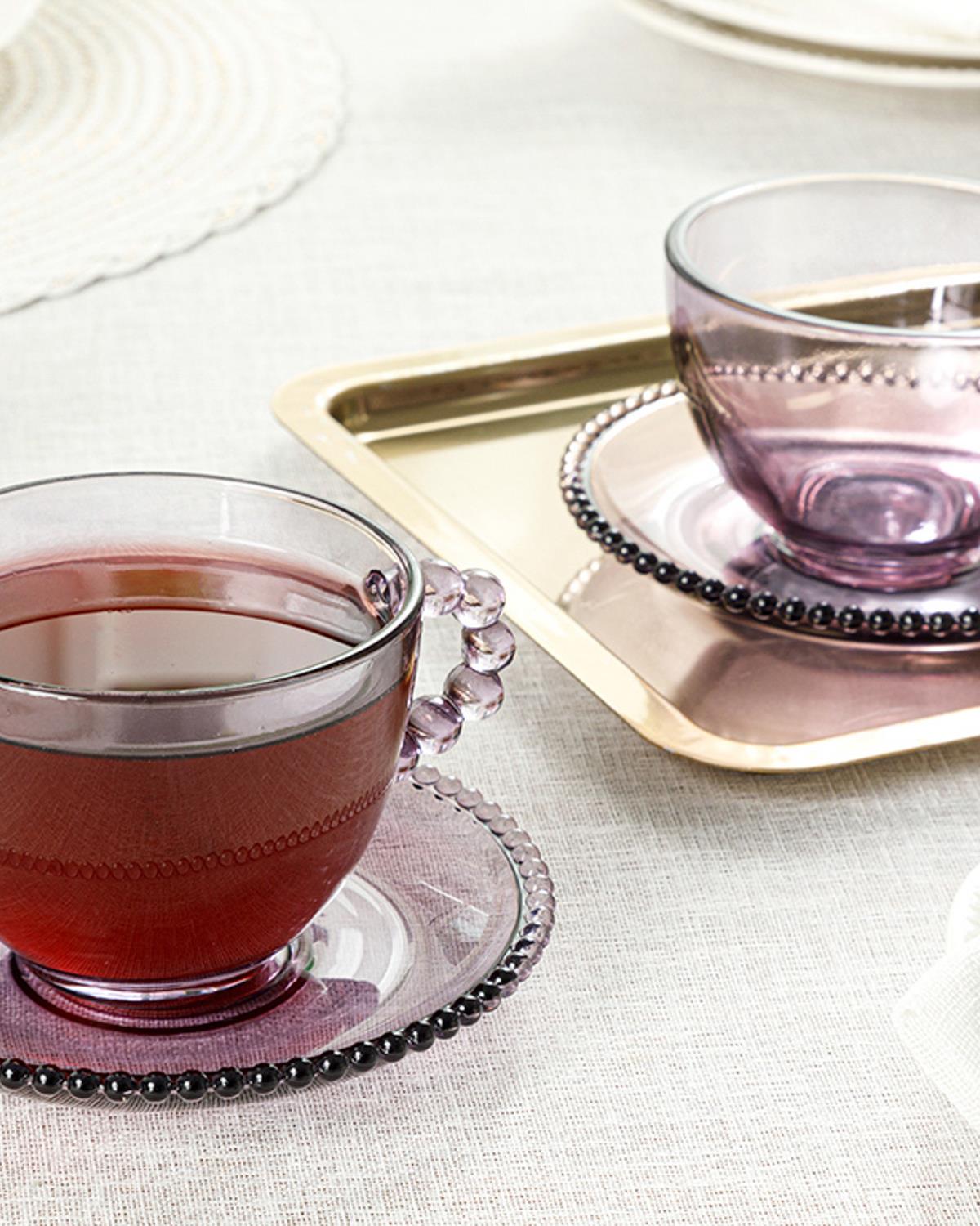 Balloon Сервиз За Чай 4 части за 2 души Стъкло 230 мл Виолетов..