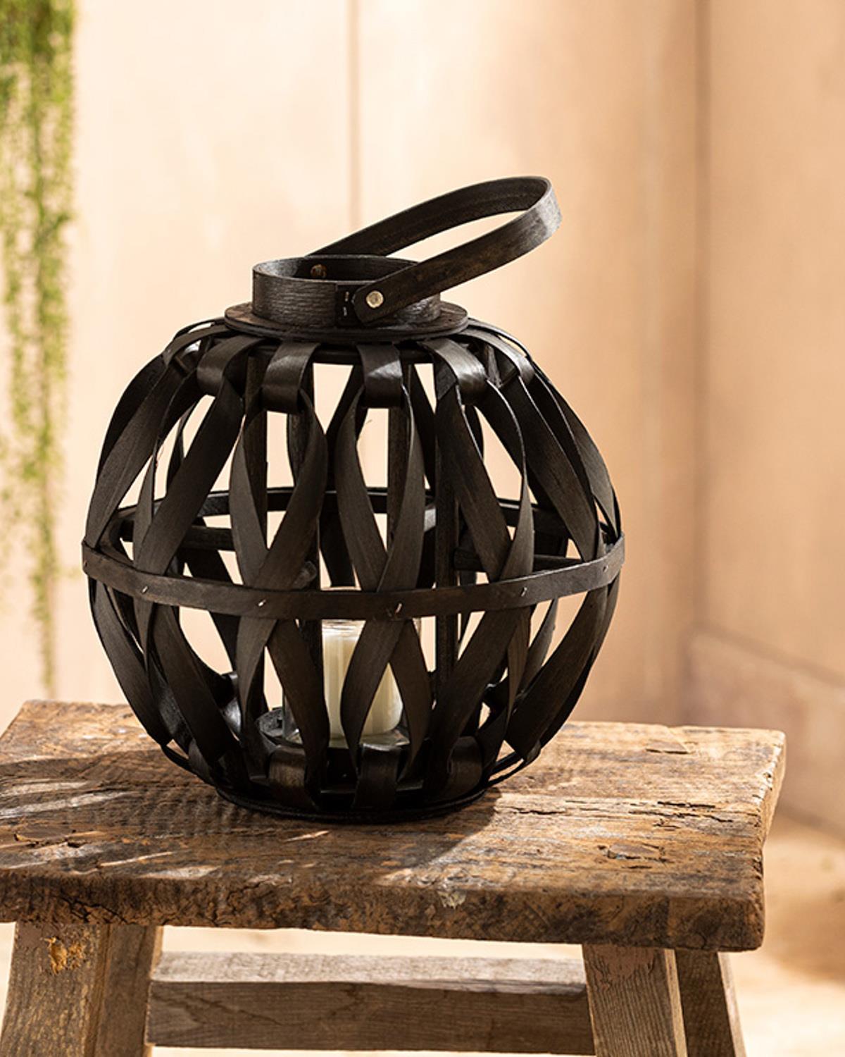 Barbara Bamboo Lantern 30x29 cm Anthracite