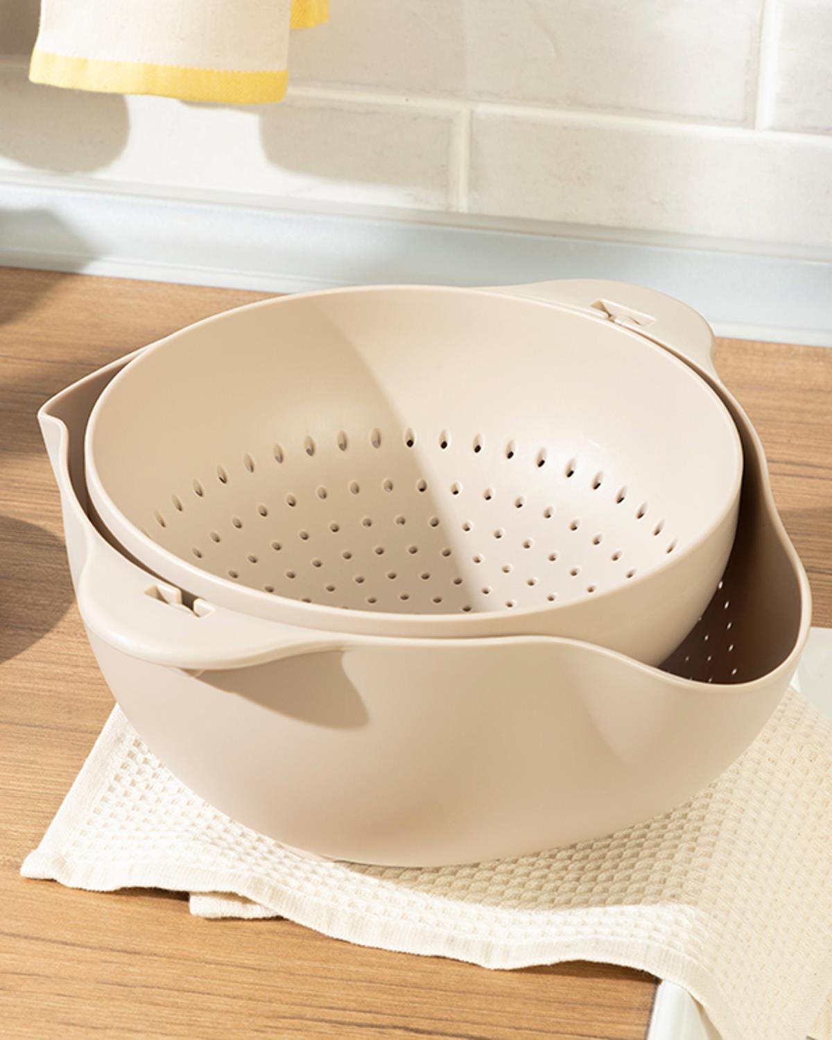 Basıc Гевгир 2 части Пластмаса 28,5x28x13 см Бежов