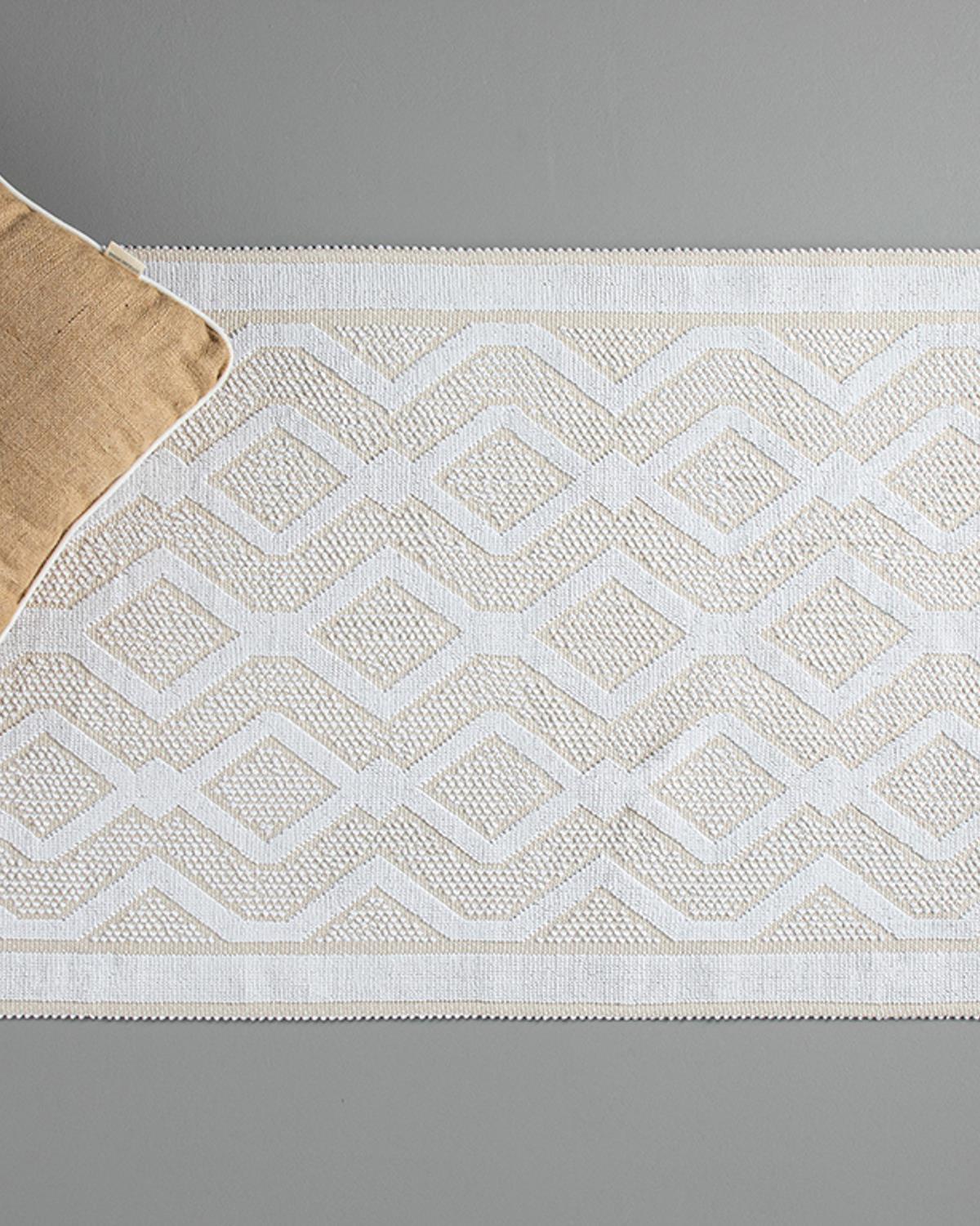 Belmont Килим Памучен 80x150 cm Бял