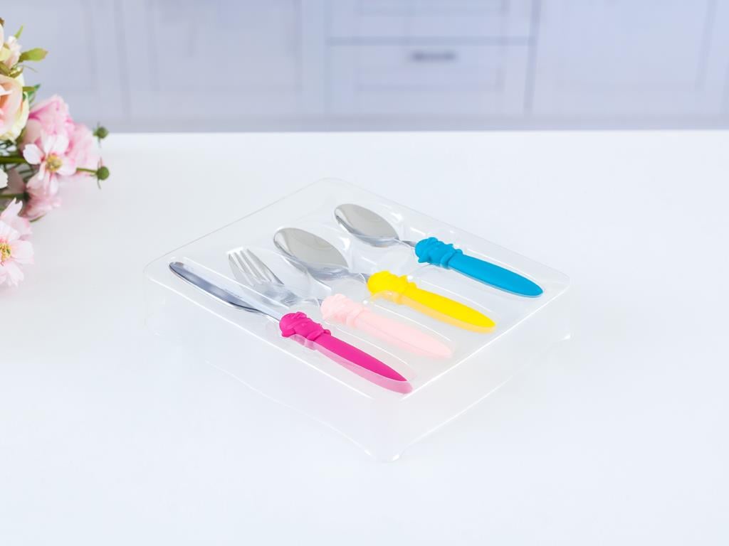 Betty КОМПЛЕКТ БЕБЕШКИ ВИЛ 4 части Стоманен 1,5 mm Colorful.