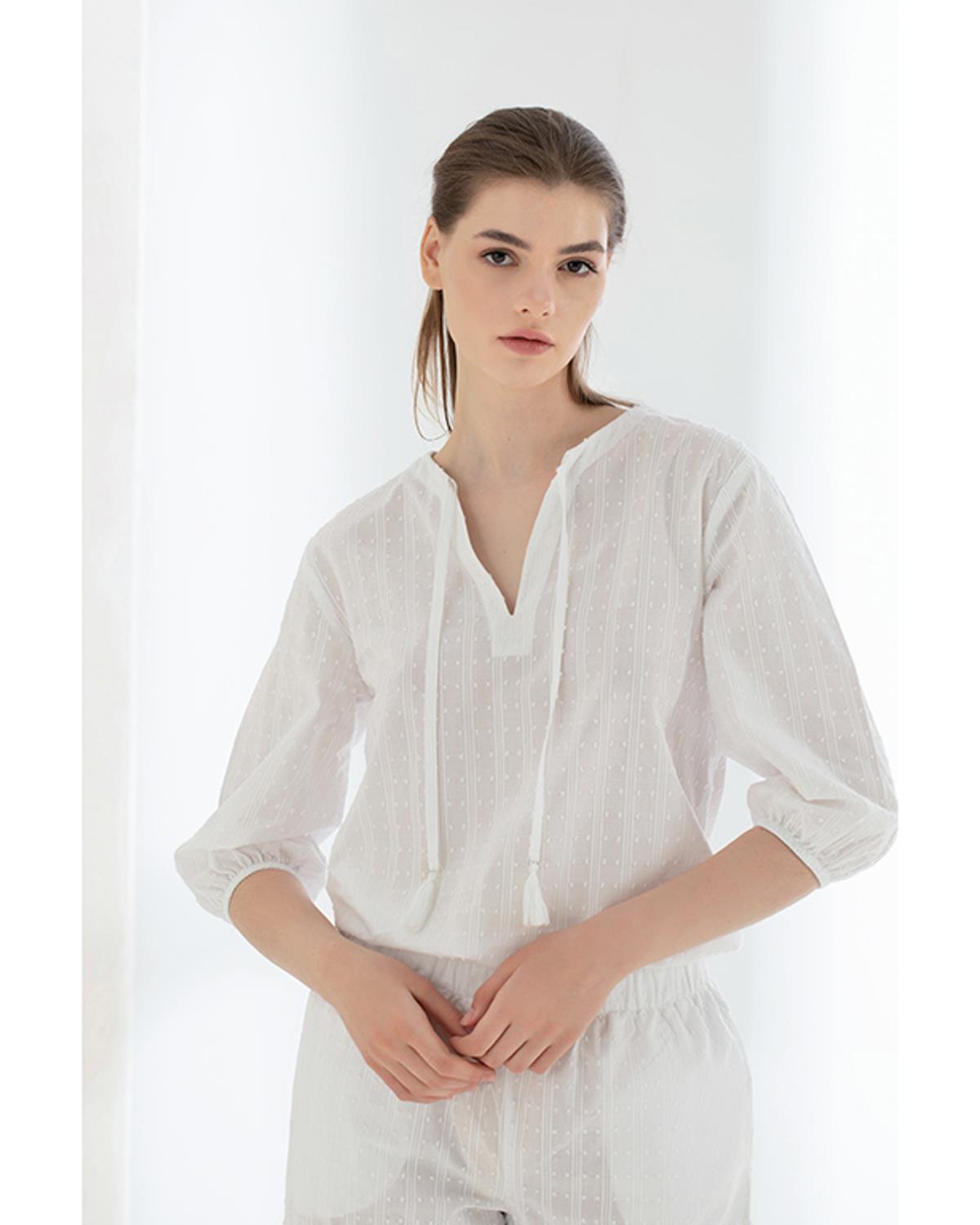 Bianca Комплект Пижама Дамски, Памучен, Бяло, L