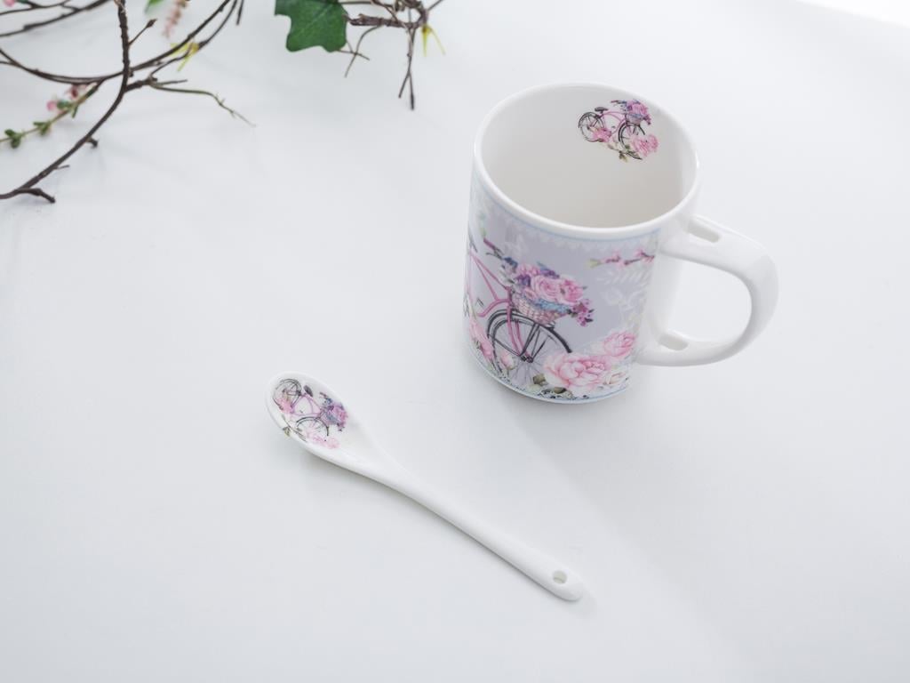 Bıcycle Чаша С лъжичка Порцелан Z00380 Lilac.