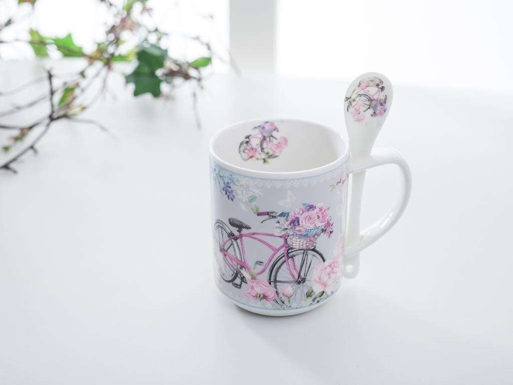 Bıcycle Чаша С лъжичка Порцелан Z00380 Lilac.