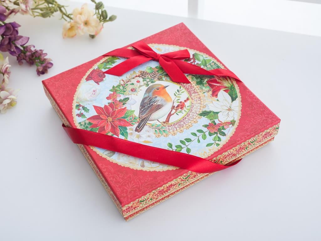 Bırd СЕРВИЗ НА ЕТАЖИ Порцелан 23,3x23,3x4,8 cm Red