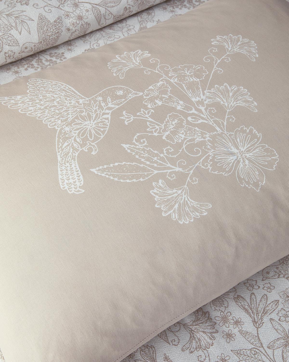 Bird Whisper Printed Single Size Summer Blanket 150x220 cm Beige