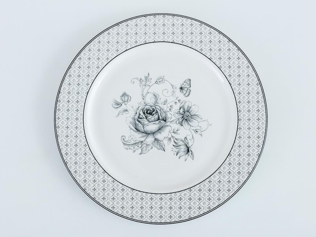 Black Magic Чиния за Сервиране 6 комплект Bone China 27 cm Антрацит