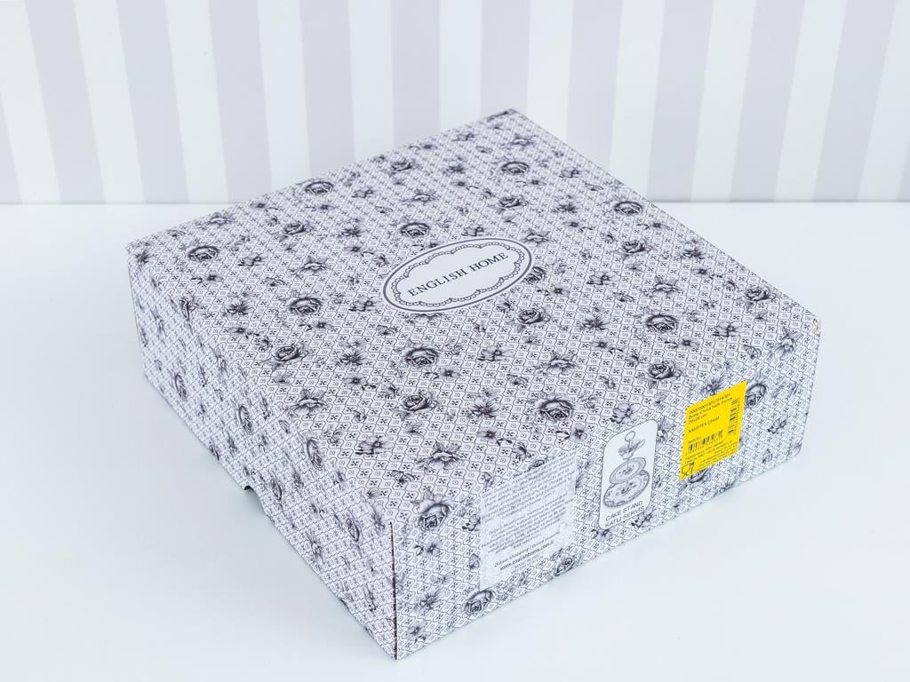 Black Magic СЕРВИЗ НА ЕТАЖИ Две подредени подредени Bone China 20x26 cm Антрацит