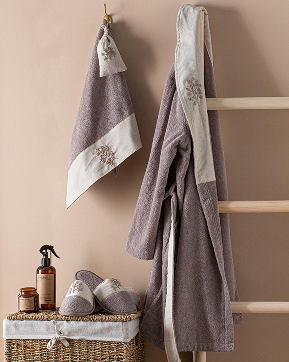 Blade Халат Комплект Бродирани, Памучен, Люляк., S-M