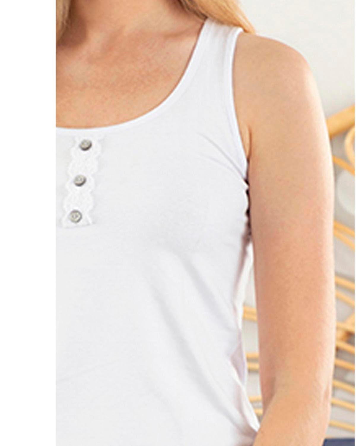 Blooming Beauty Комплект Пижама Памучно жарсе L-XL Бял - Сив
