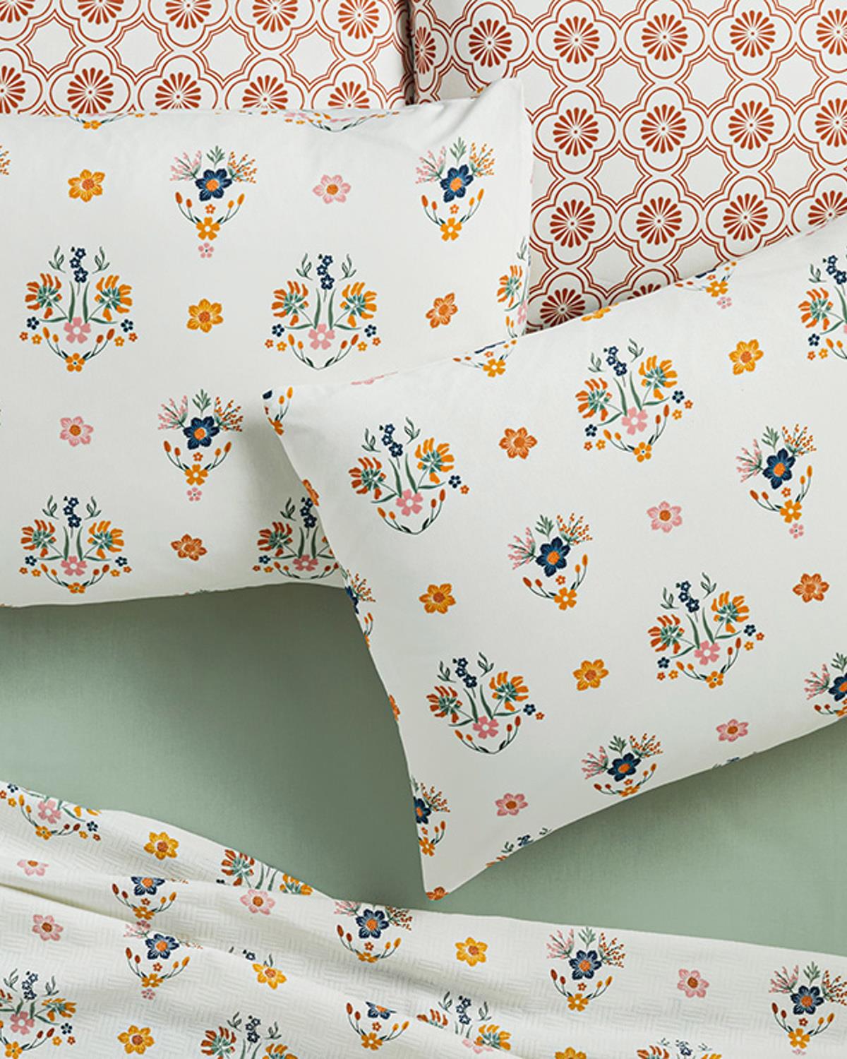 Bloomy Spring Кълъфка За Възглавница 2Бр., Лесно За Гладене, Синьо, 50 X 70 Cm