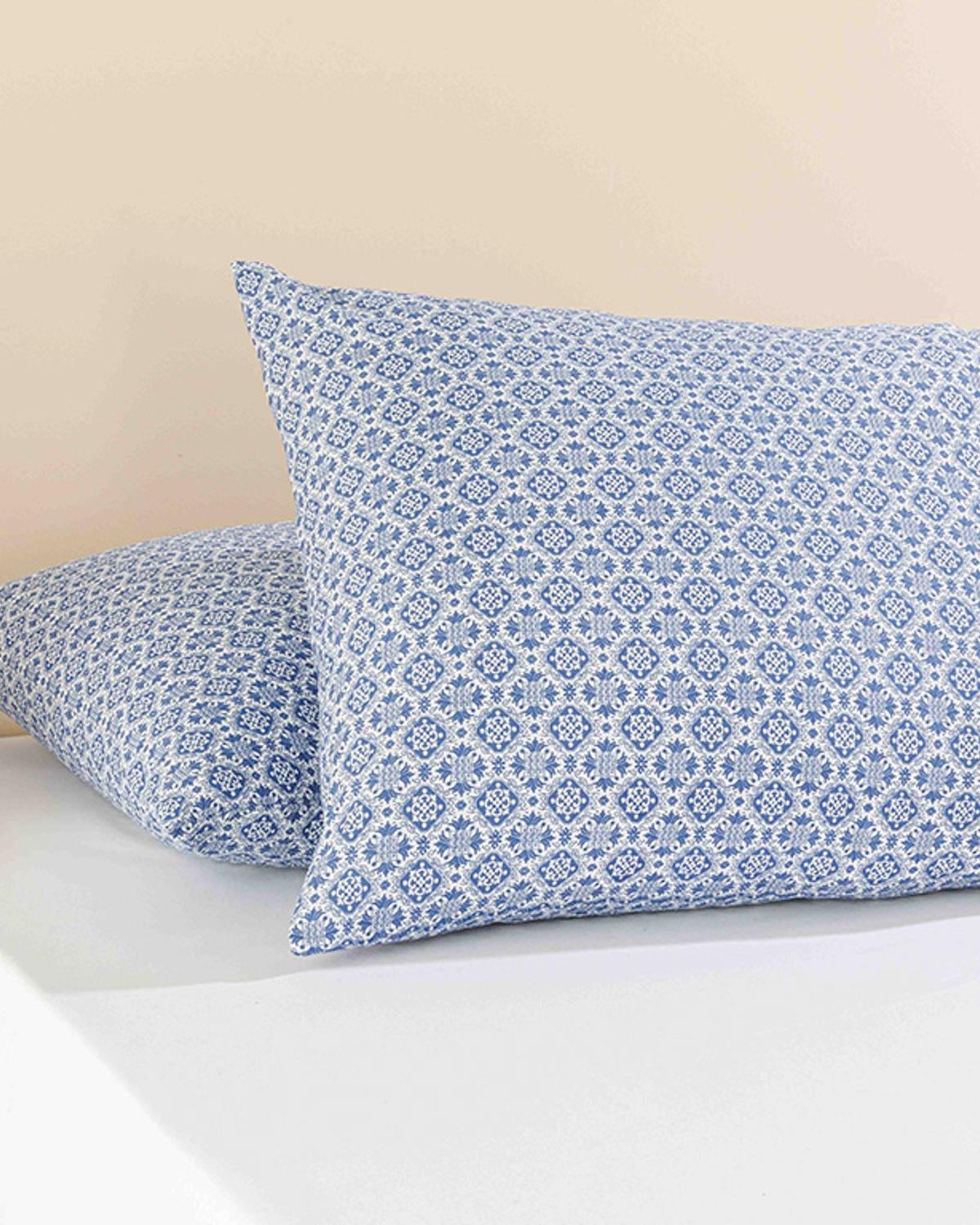 Blue Blanc Калъфка За Възглавница 2 бр. Памучен 50x70 см Морскосин