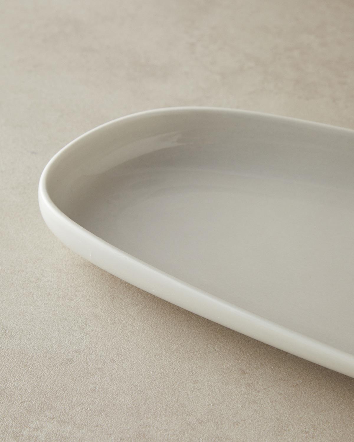 Boho Плато Китайски костен порцелан 27 см Сив