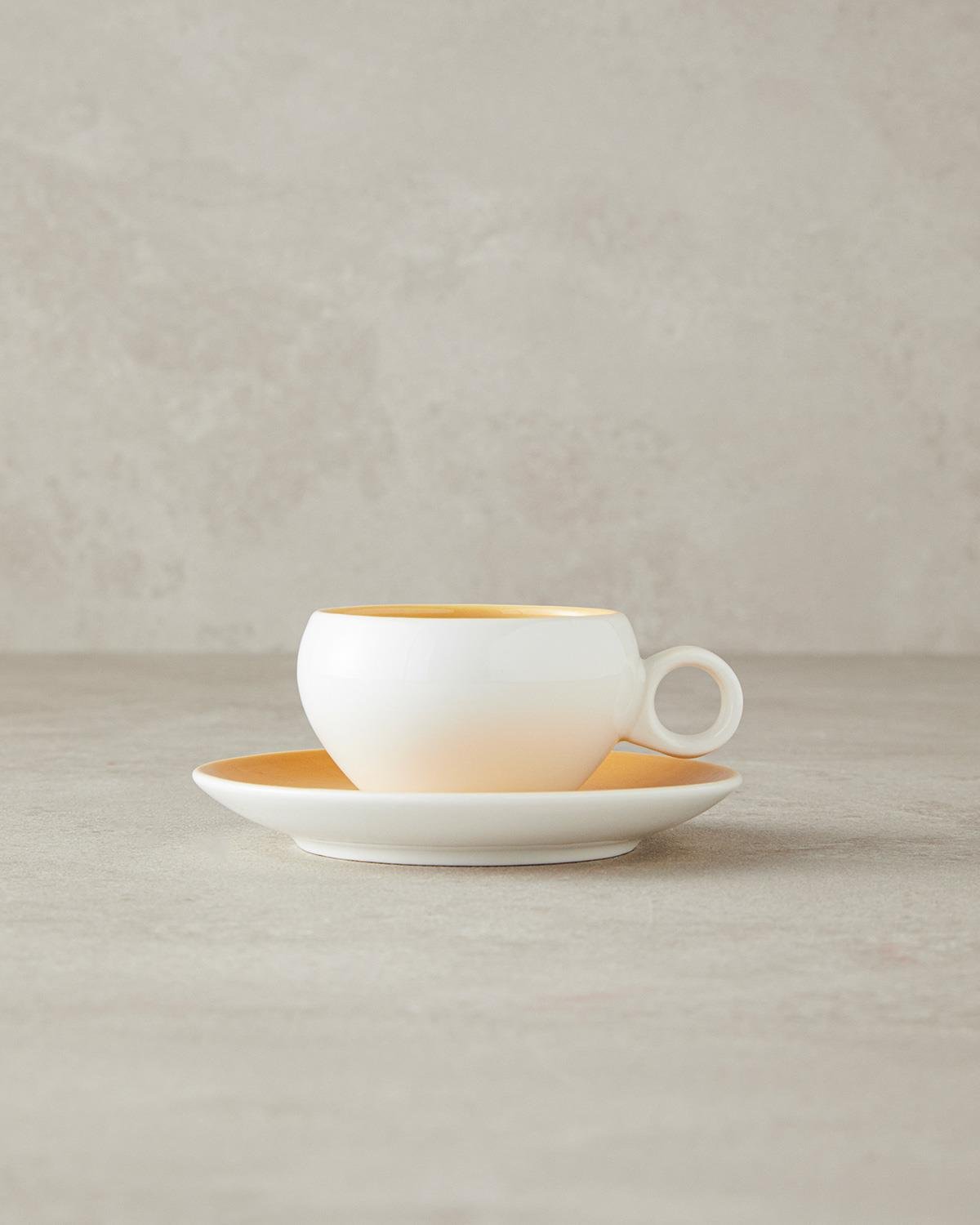 Boho New Bone China Coffee Cup Set 90 ml Yellow