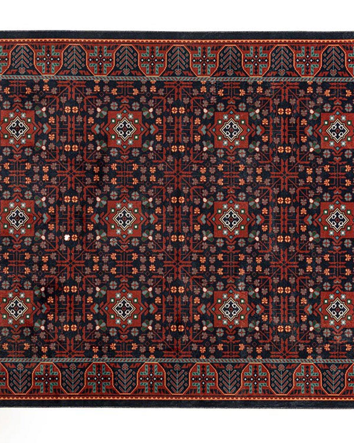 Boho Chic Декоративен Килим Тъкан 120x180 см Бордо - Морскосин