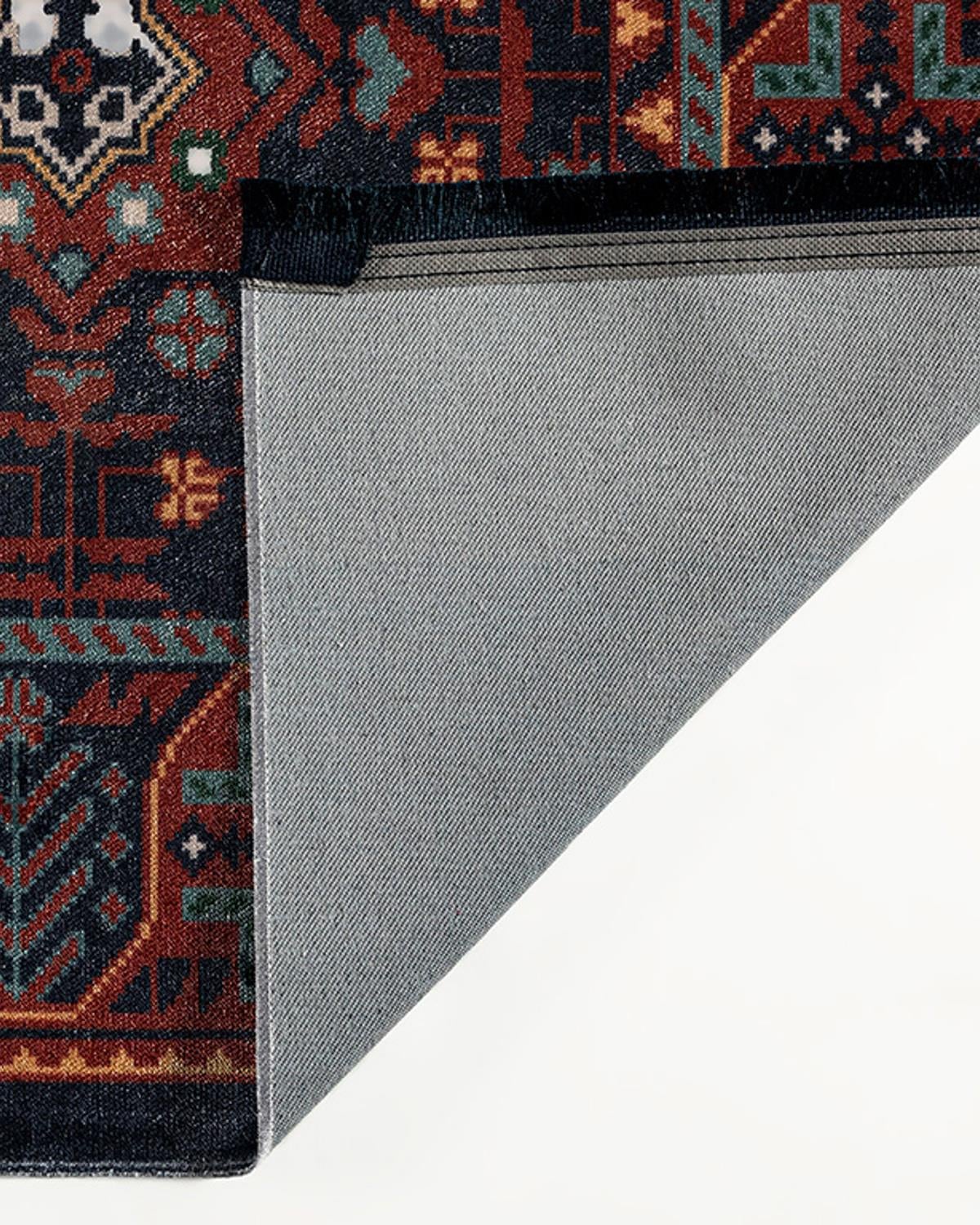 Boho Chic Декоративен Килим Тъкан 120x180 см Бордо - Морскосин