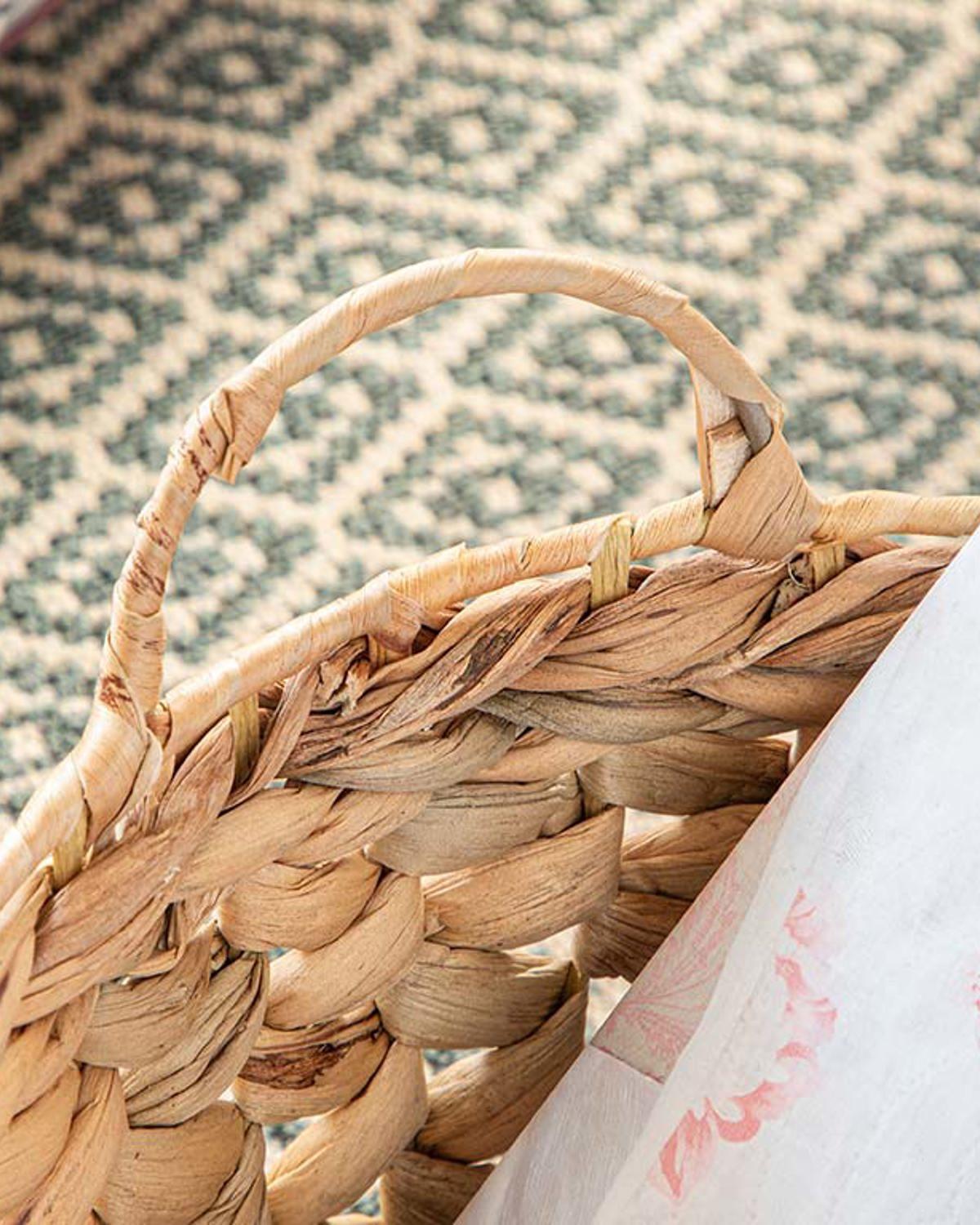 Boho Chic Кошница Малък Слама 30x16 cm Бежов