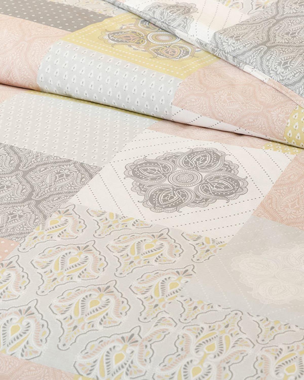 Boho Patch Спален Комплект Единичен Памук 160x220 см Сив