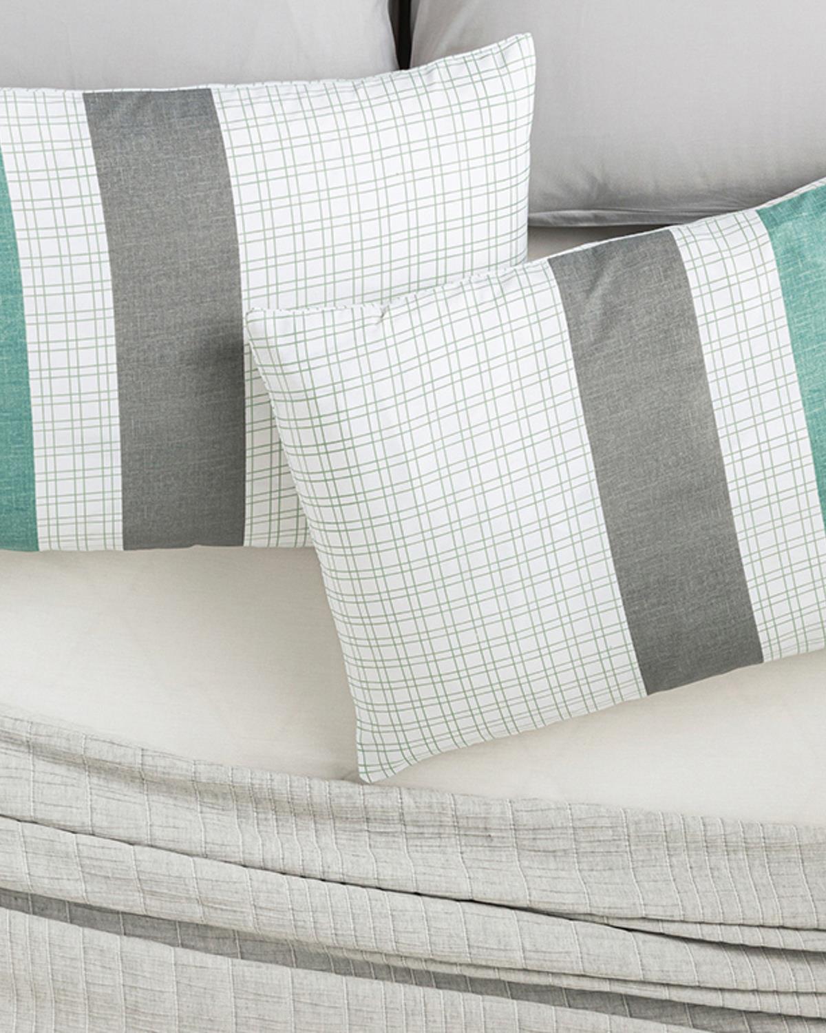 Bold Line Кълъфка За Възглавница 2Бр., Лесно За Гладене, Зелено, 50 X 70 Cm