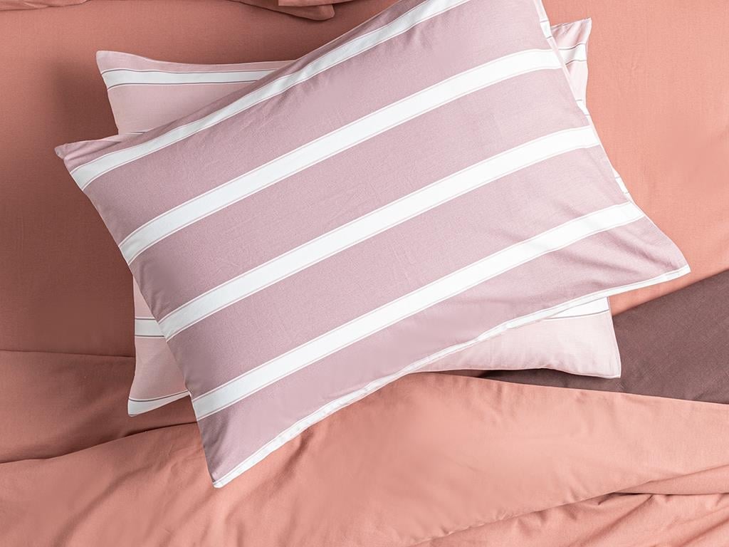 Bold Stripe Калъфка За Възглавница 2 бр. Памучен 50x70 см Розов