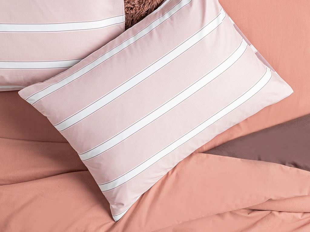 Bold Stripe Калъфка За Възглавница 2 бр. Памучен 50x70 см Розов