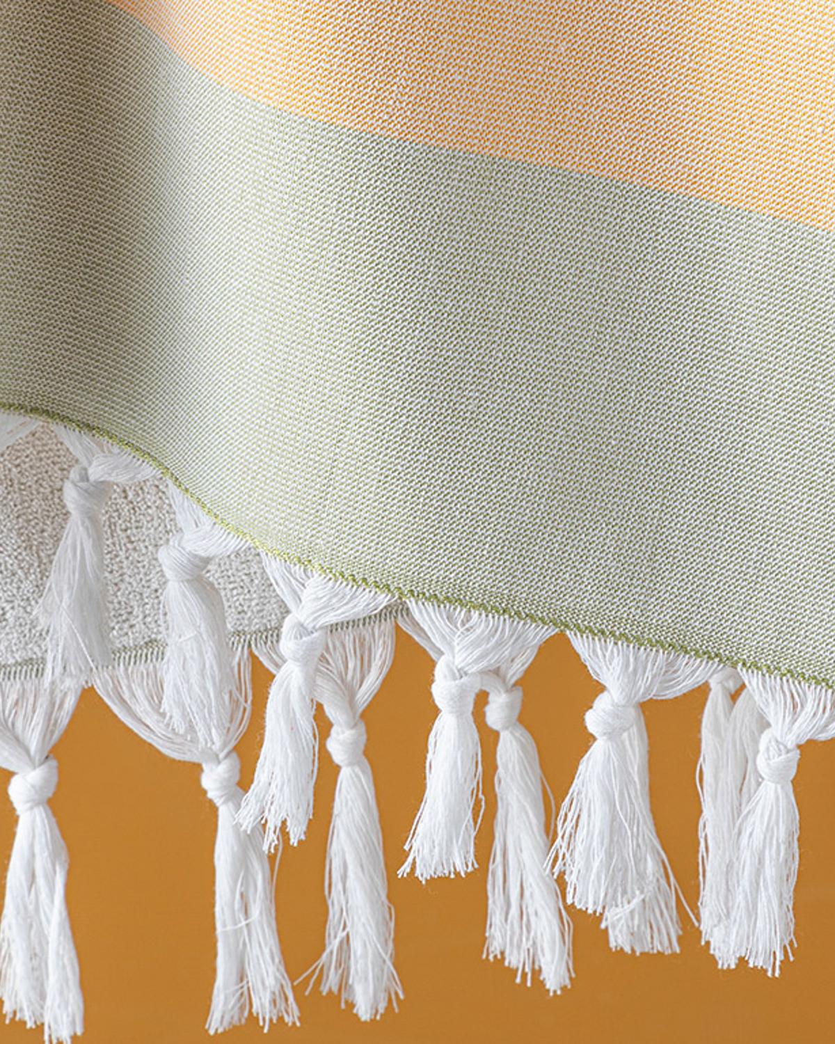 Bold Stripe Кърпа За Плаж Еднолицев Памучен 75x150 см Жълт - Зелен