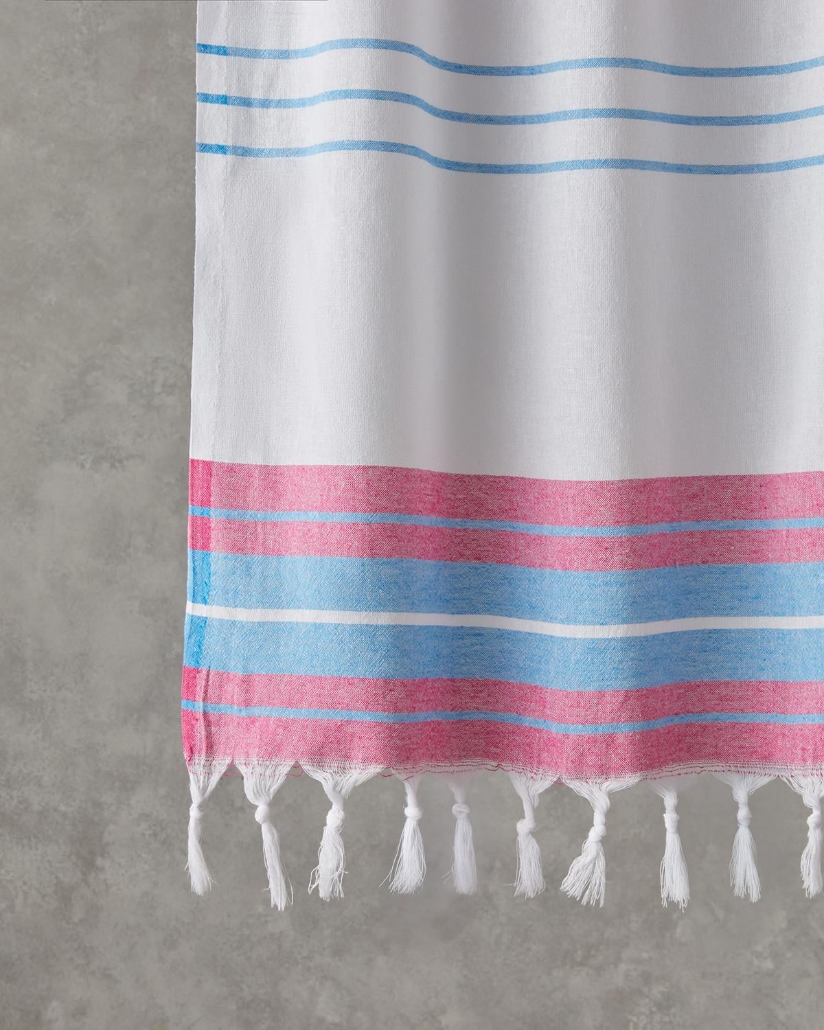 Bony Пещемал на райе Регенериран 90x150 cm Морскосин - Оранжев