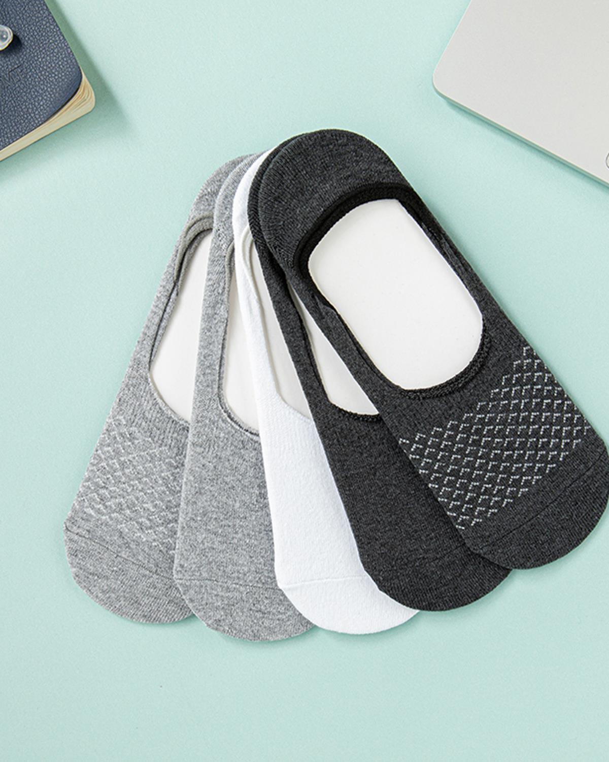 Botit Чорапи Бабет Мъжки 5 Бр., Памучен, Бяло-Антацит, 40-44